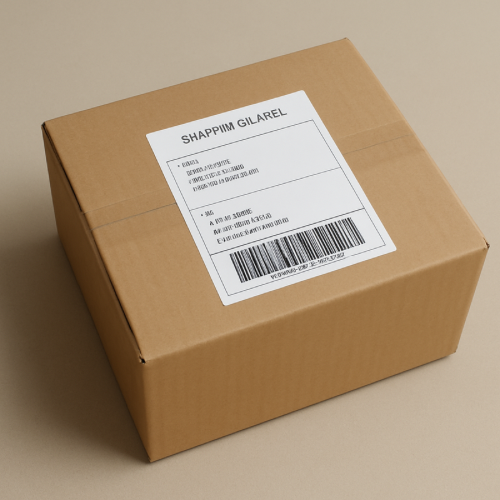 Package marked in transit during the shipping process