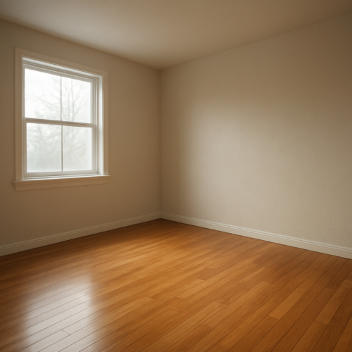 Empty room with bare walls and hardwood floor