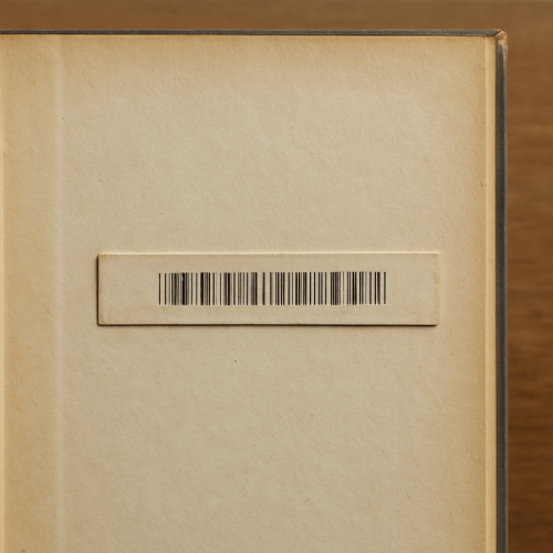 Thin security strip inside the cover of a library book