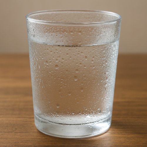 Condensation forming on a cold glass