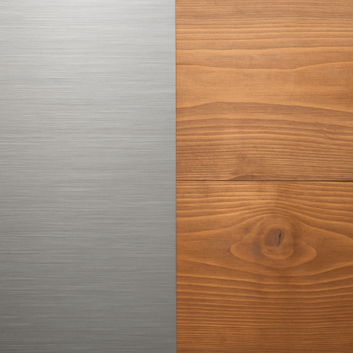 Metal and wood surfaces showing how metal feels colder to the touch