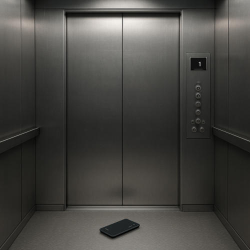 Phone showing no signal inside an elevator