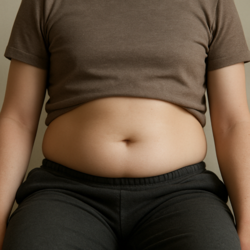 Stomach area representing digestive sounds