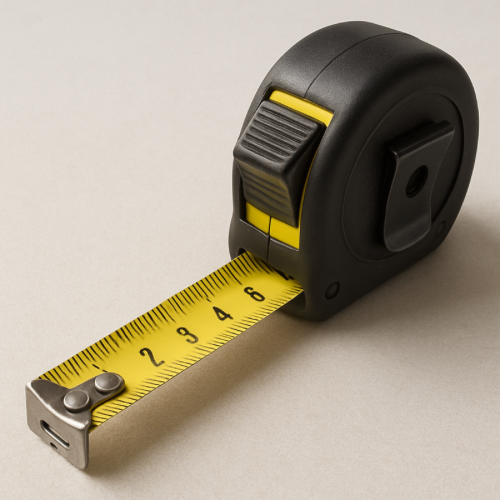 Retractable measuring tape extended with lock engaged