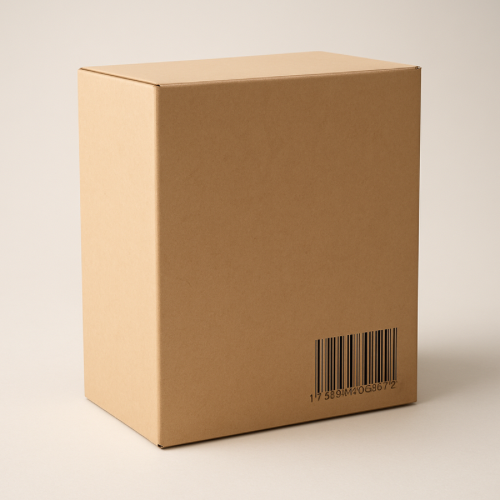 Barcode printed near the corner of a product package