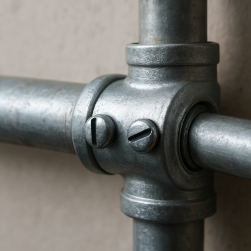 Metal electrical conduit fitting secured with set screws