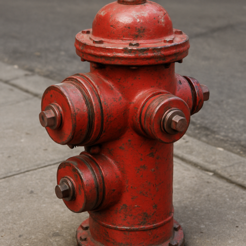 Fire hydrant showing multiple hose nozzles of different sizes