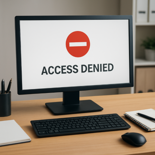 Computer screen showing generic access denied message