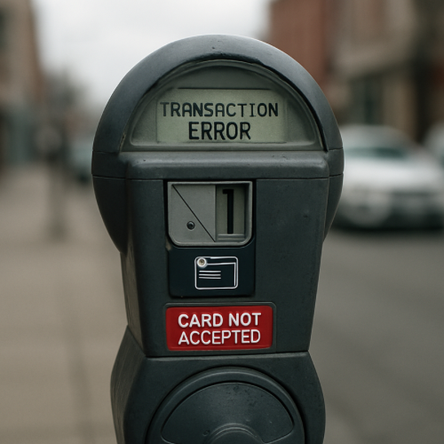 parking meter rejecting credit card transaction