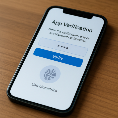smartphone showing app verification code screen