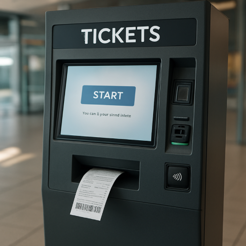 ticket kiosk printing receipt for customer