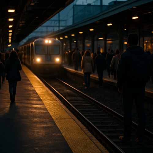 yellow safety line on train station platform near tracks