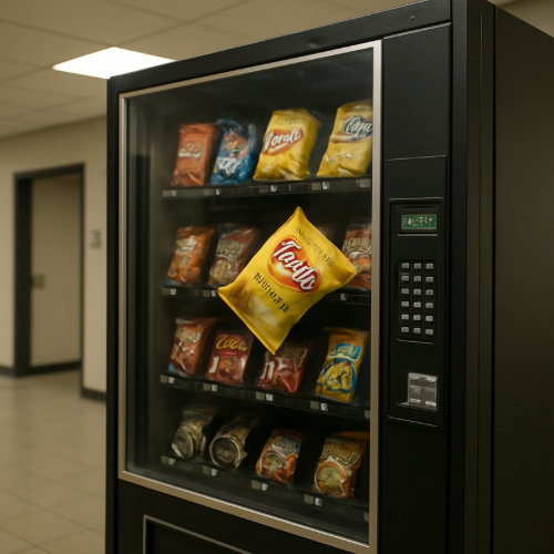 snack stuck inside vending machine after purchase